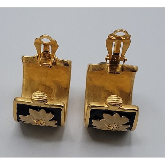 Karl Lagerfeld Tyrolean Clip On Earrings Oversized Signed Clip On Extremely Rare - Picture 14 of 16